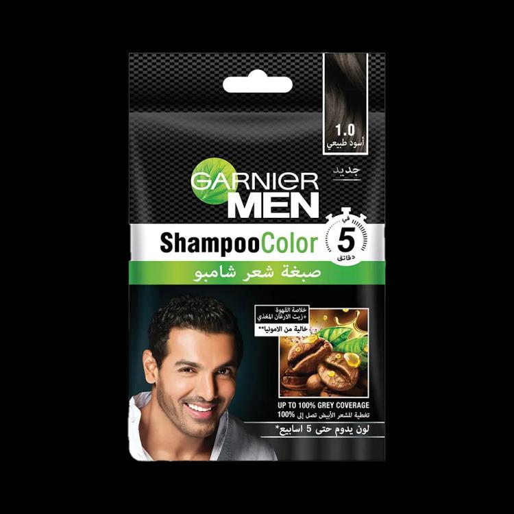 Garnier Men Shampoo Color - 1.0 Natural Black (20 ml)