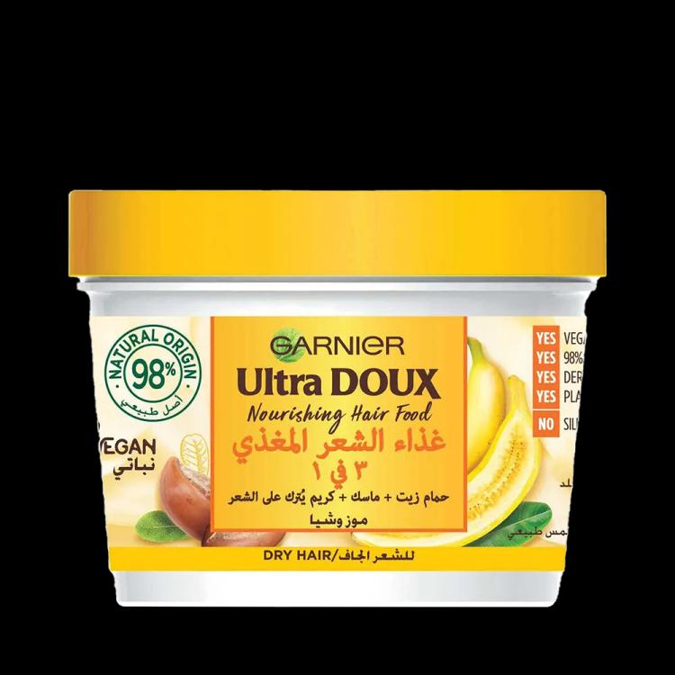 غارنييه ألترا دو Nourishing Banana 3-in-1 لعناية الشعر بالبانانا للشعر الجاف - 390 مل