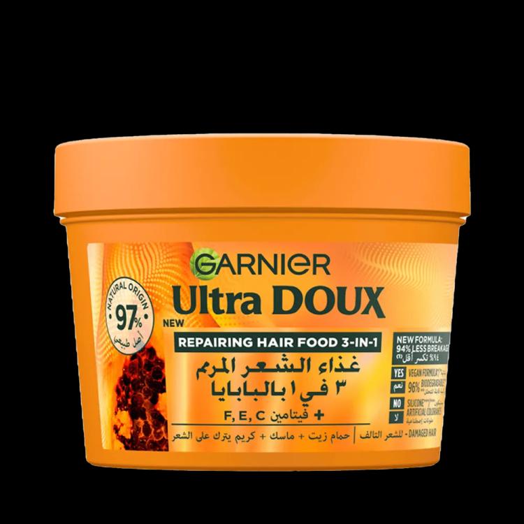 Garnier Ultra Doux Repairing Papaya 3-in-1 Hair food for Damaged Hair - 390 ml