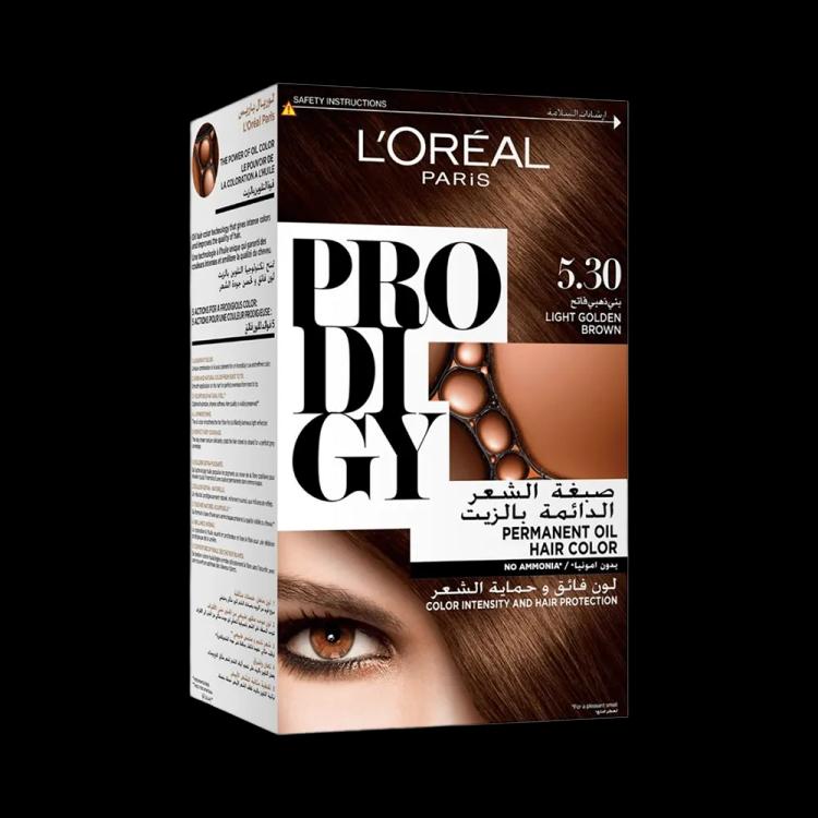 L'Oreal Paris Prodigy Permanent Oil Hair Color - 5.3 Natural Medium Golden Brown
