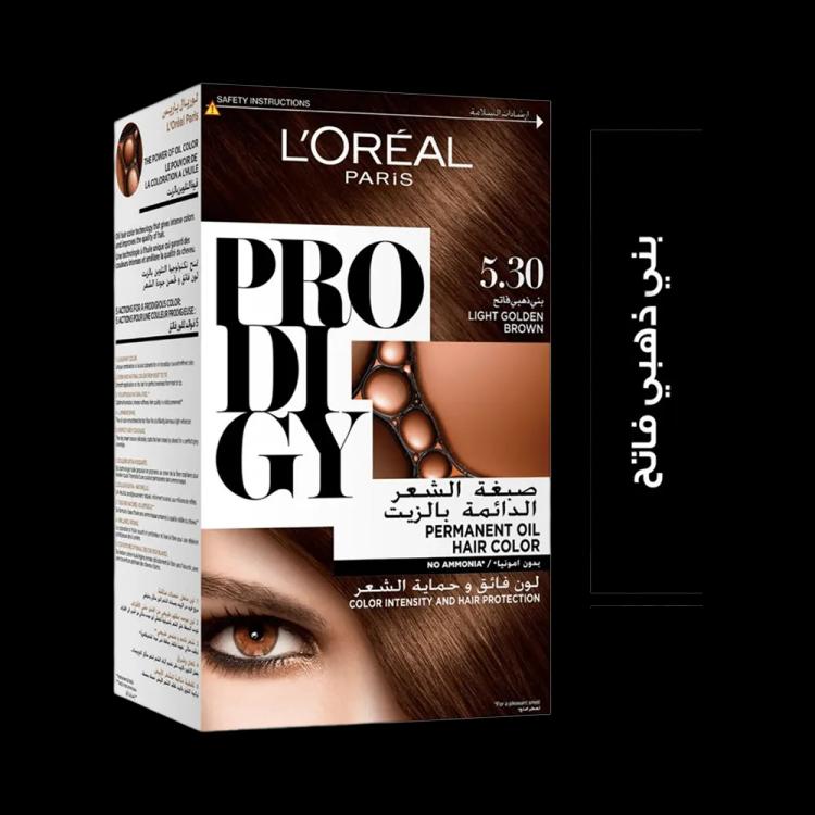 L'Oreal Paris Prodigy Permanent Oil Hair Color - 5.3 Natural Medium Golden Brown