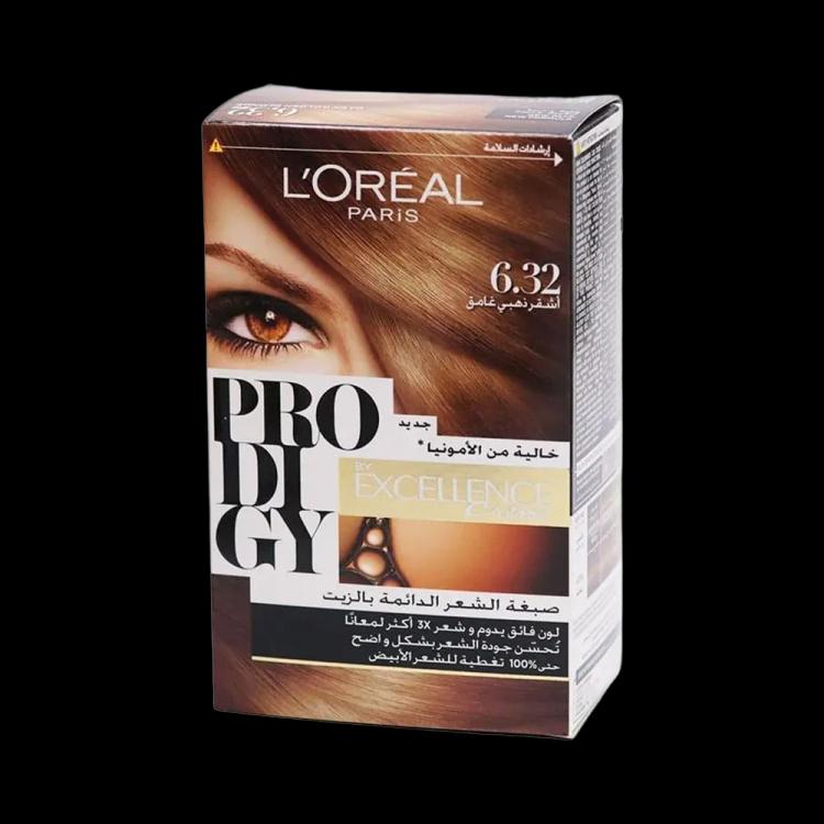 L'Oreal Paris Prodigy Permanent Oil Hair Color - 6.32 Natural Light Golden Brown