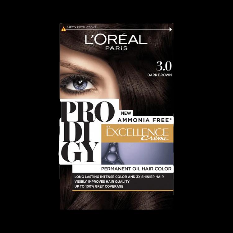 L'Oreal Paris Prodigy Permanent Oil Hair Color - 3.0 Dark Brown