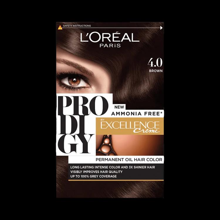 L'Oreal Paris Prodigy Permanent Oil Hair Color - 4.0 Brown