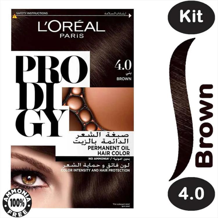 L'Oreal Paris Prodigy Permanent Oil Hair Color - 4.0 Brown
