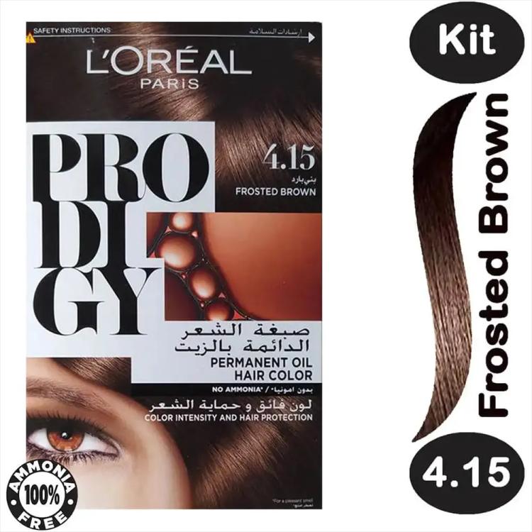 L'Oreal Paris Prodigy Permanent Oil Hair Color - 4.15 Frosted Brown