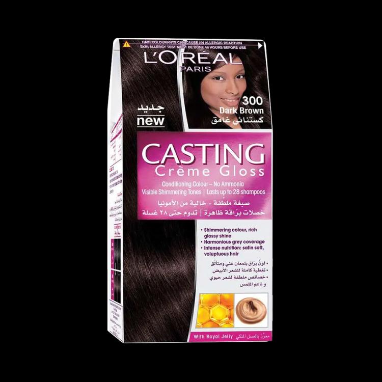 L'Oreal Paris Casting Creme Gloss Hair Color - 300 Dark Brown (48ml+72ml+60ml)
