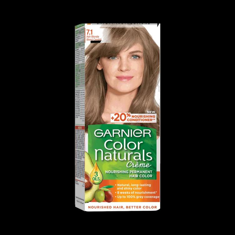 Garnier Color Naturals Creme Nourishing Permanent Hair Color - 7.1 Ash Blonde (60ml+40ml+12ml)