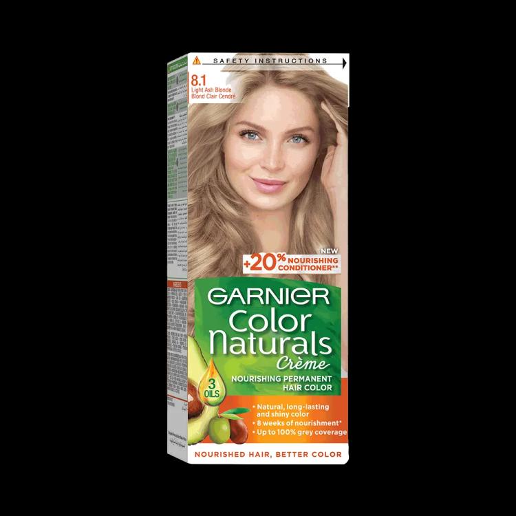 Garnier Color Naturals Creme Nourishing Permanent Hair Color - 8.1 Light Ash Blonde (60ml+40ml+12ml)