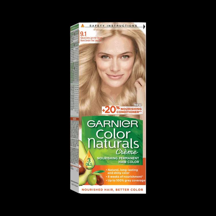 Garnier Color Naturals Creme Nourishing Permanent Hair Color - 9.1 Extra Light Ash Blonde (60ml+40ml+12ml)