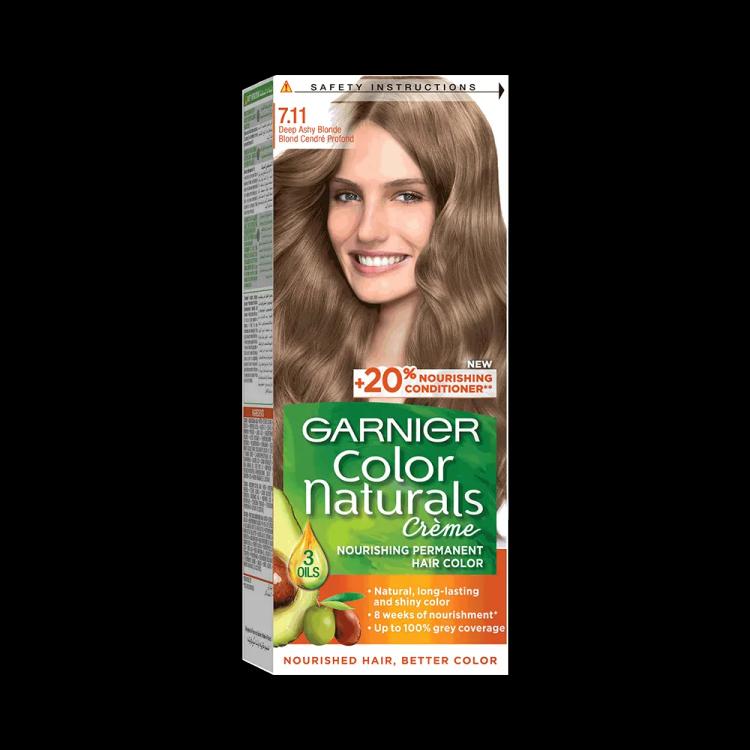Garnier Color Naturals Creme Nourishing Permanent Hair Color - 7.11 Deep Ashy Blonde (60ml+40ml+12ml)