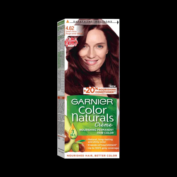 Garnier Color Naturals Creme Nourishing Permanent Hair Color - 4.62 Sweet Cherry (60ml+40ml+12ml)
