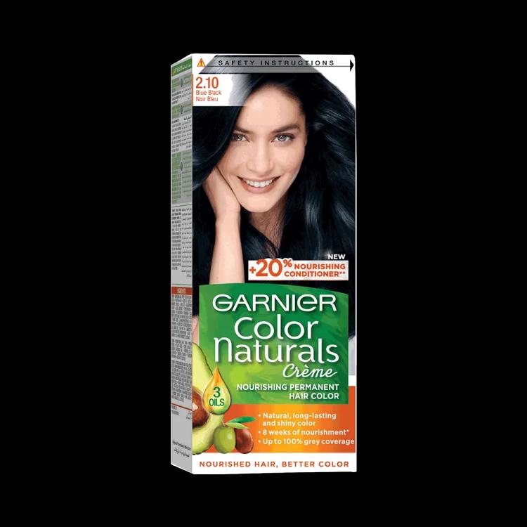 Garnier Color Naturals Creme Nourishing Permanent Hair Color - 2.10 Blue Black (60ml+40ml+12ml)
