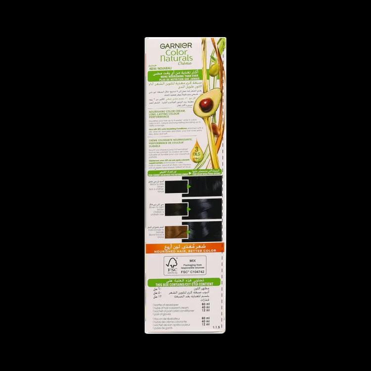 Garnier Color Naturals Creme Nourishing Permanent Hair Color - 2.10 Blue Black (60ml+40ml+12ml)