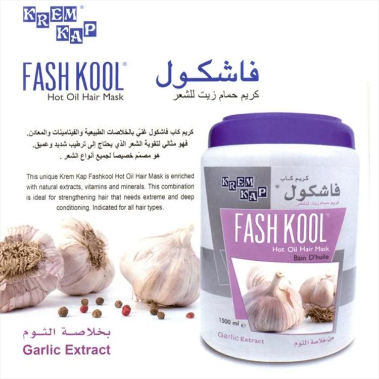 Krem Kap Fash Kool Hot Oil Hair Mask Garlic Extract - 1500 ml