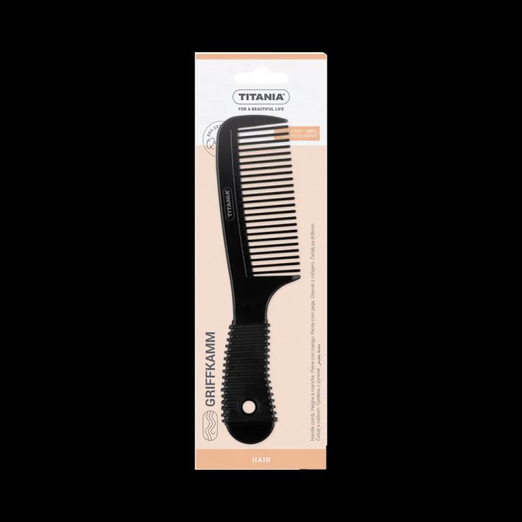 TITANIA Hair Care Comb With Rubber Handle 1812/2 - Black
