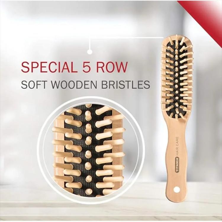 TITANIA Wooden Hair Brush 2822 - Beige