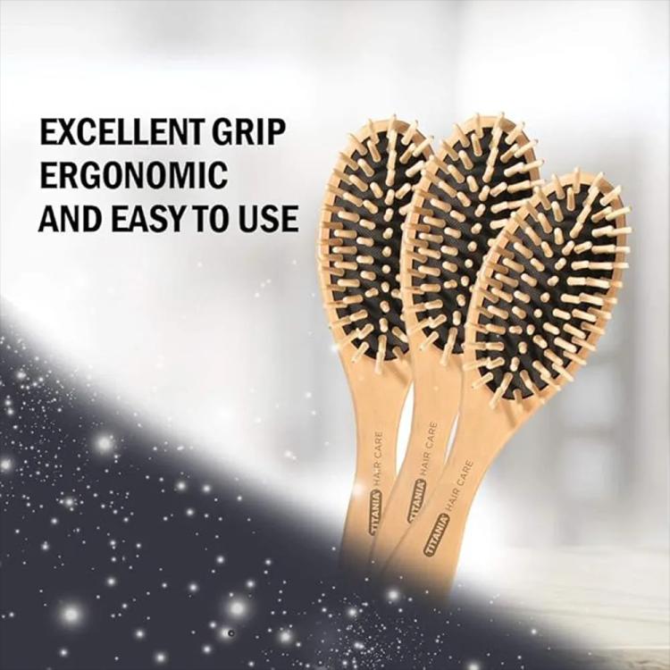 TITANIA Pneumatic Wooden Brush 2821 - Beige