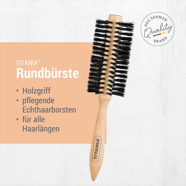 TITANIA Wooden Hair Brush 2827 - Beige