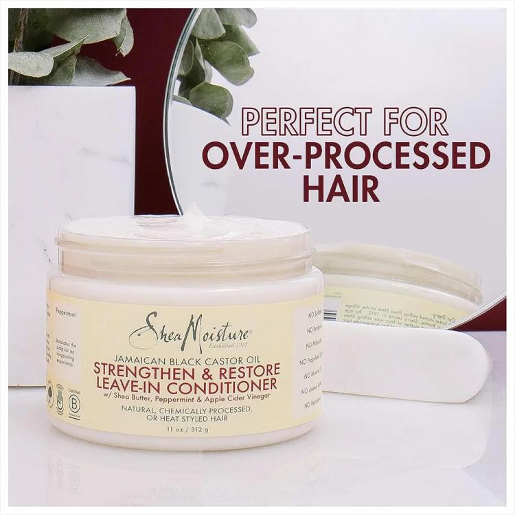 Shea Moisture Leave In Conditioner for Damaged Hair 100% Pure Jamaican Black Castor Oil - 340 ml