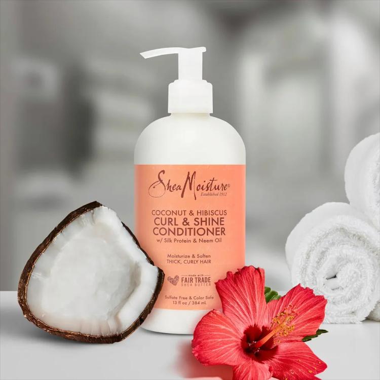 Shea Moisture Coconut & Hibiscus Curl & Shine Hair Shampoo - 384 ml