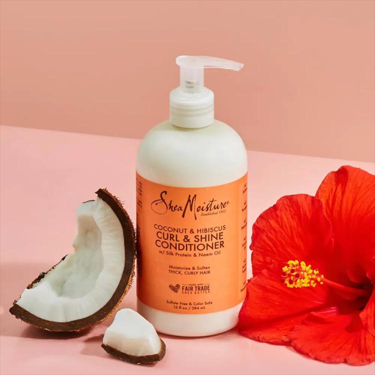 Shea Moisture Coconut & Hibiscus Curl & Shine Hair Shampoo - 384 ml