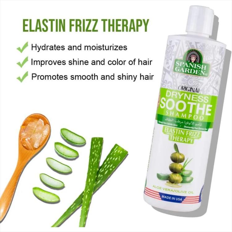 Spanish Garden Elastin Frizz Therapy Dryness Soothe Shampoo - 450 ml
