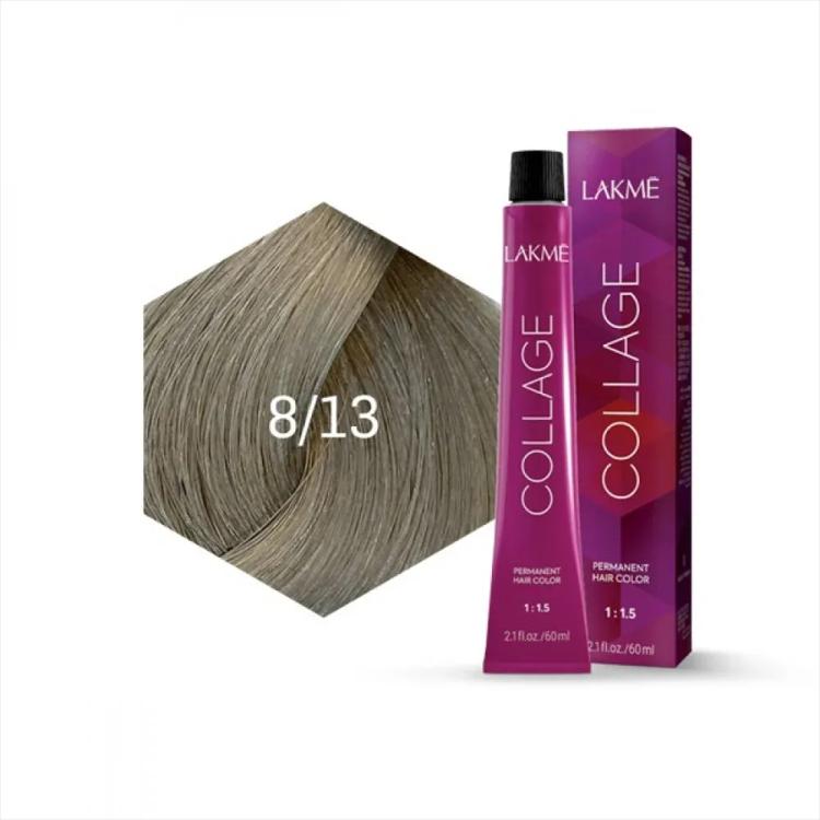 Lakme Collage Permanent Hair Color - 8/13 Gold Ash Light Blonde (60 ml)