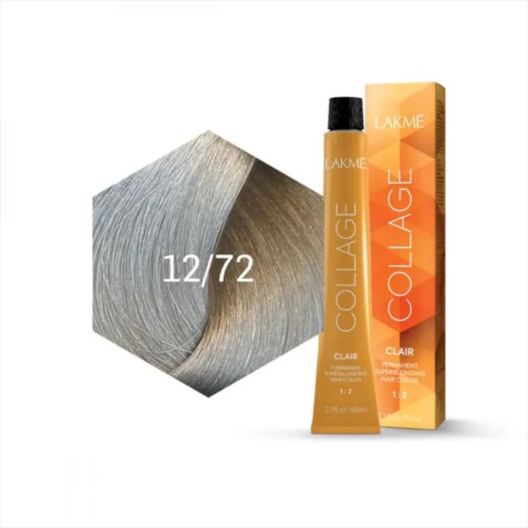 Lakme Collage Permanent Hair Color - 12/72 Super Violet Metallic Blonde (60 ml)