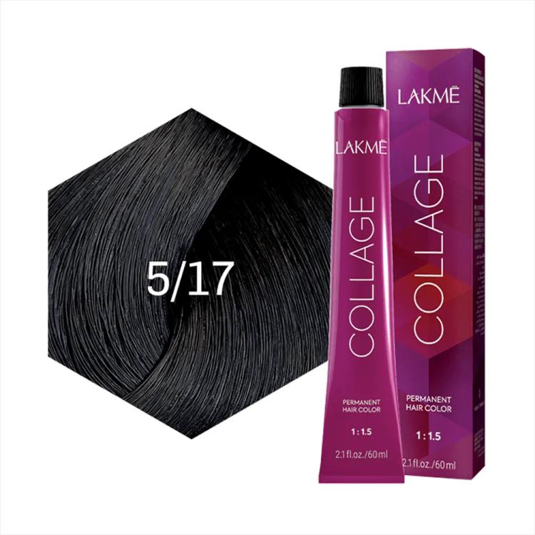 Lakme Collage Permanent Hair Color - 5/17 Light Blue Gray Brown (60 ml)