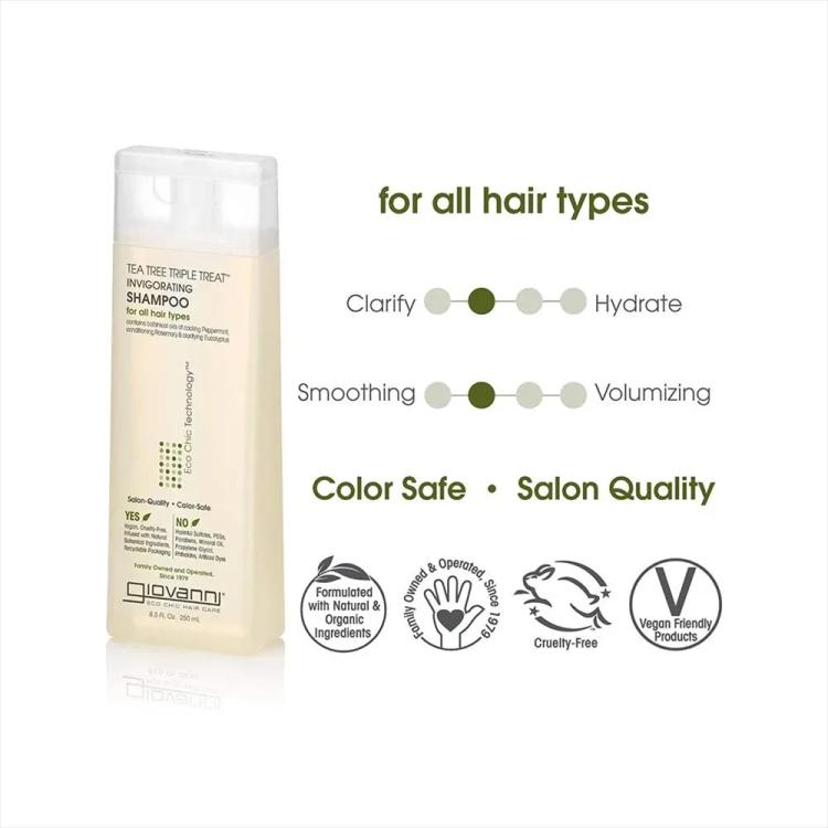 Giovanni Tea Tree Triple Treat Invigorating Shampoo - 250 ml