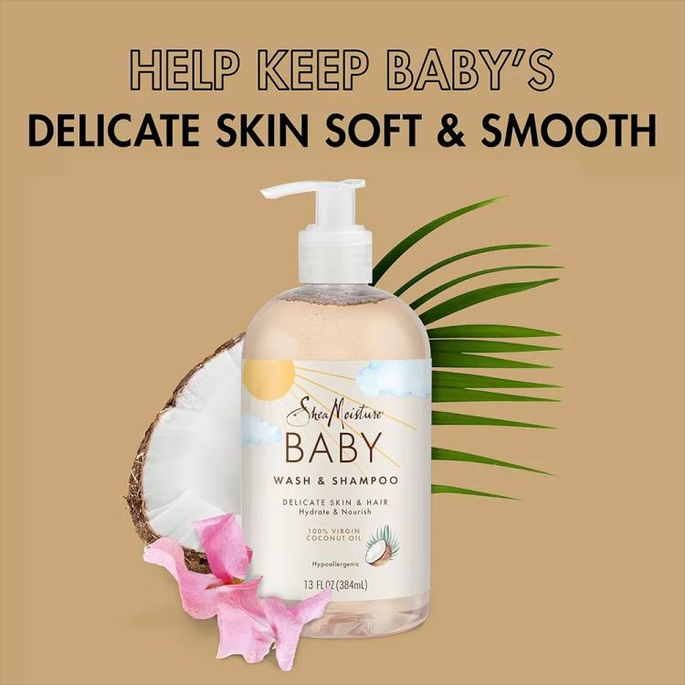 Shea Moisture 100% Virgin Coconut Oil Baby Wash & Shampoo - 384 ml