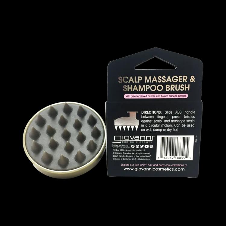 Giovanni Scalp Massager & Shampoo Brush - Tan Handle