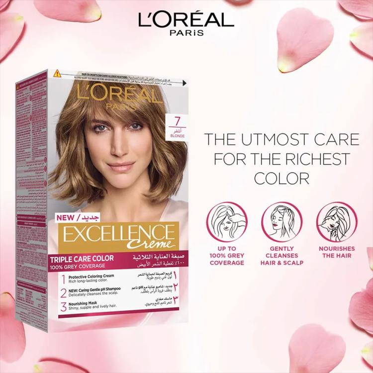 L’Oréal Paris Excellence Creme Permanent Hair Color - 7 Blonde (100 g)