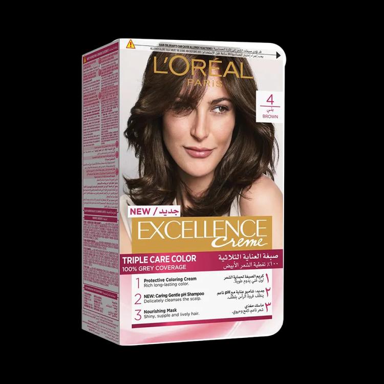 L’Oréal Paris Excellence Creme Permanent Hair Color - 4 Brown (100 g)