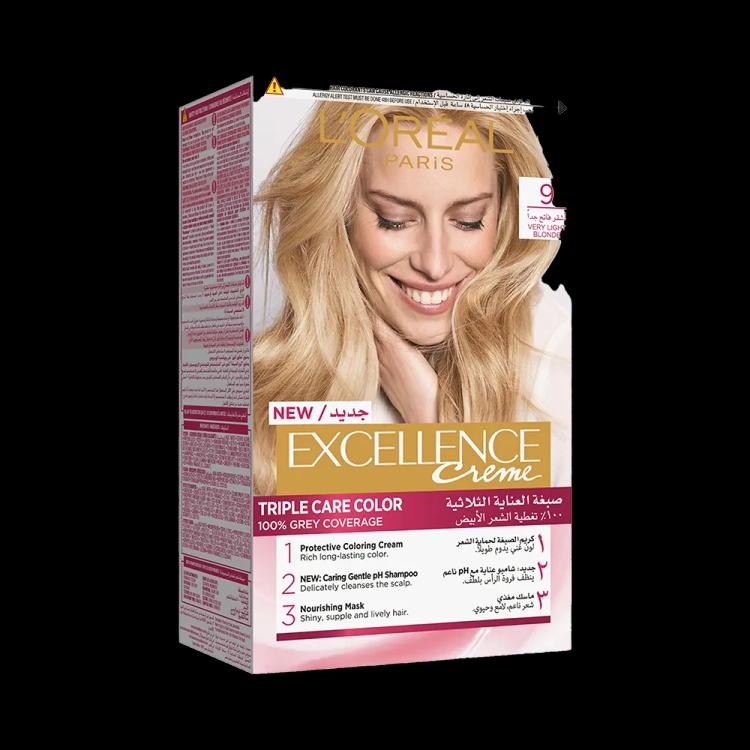 L’Oréal Paris Excellence Creme Permanent Hair Color - 9 Very Light Blonde (100 g)