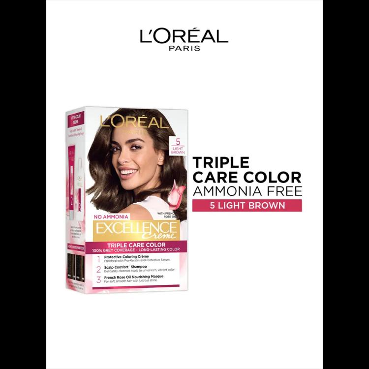 L’Oréal Paris Excellence Creme Permanent Hair Color - 5 Light Brown (100 g)
