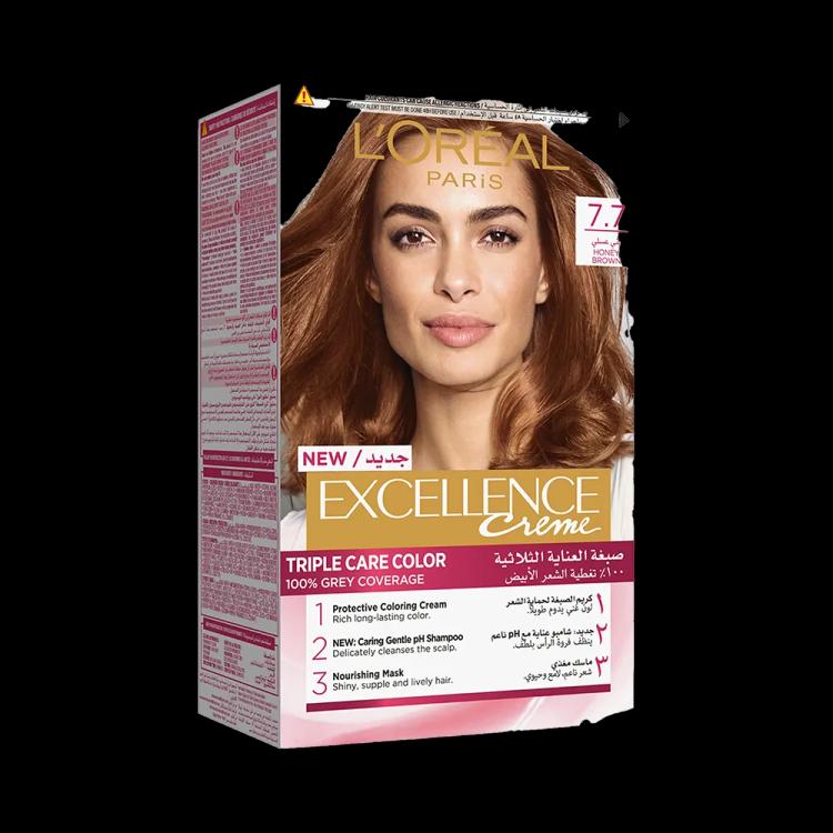 L’Oréal Paris Excellence Creme Permanent Hair Color - 7.7 Honey Brown (100 g)