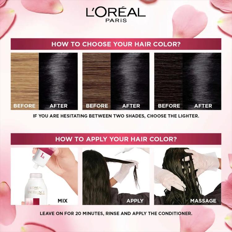 L’Oréal Paris Excellence Creme Permanent Hair Color - 1 Black (100 g)