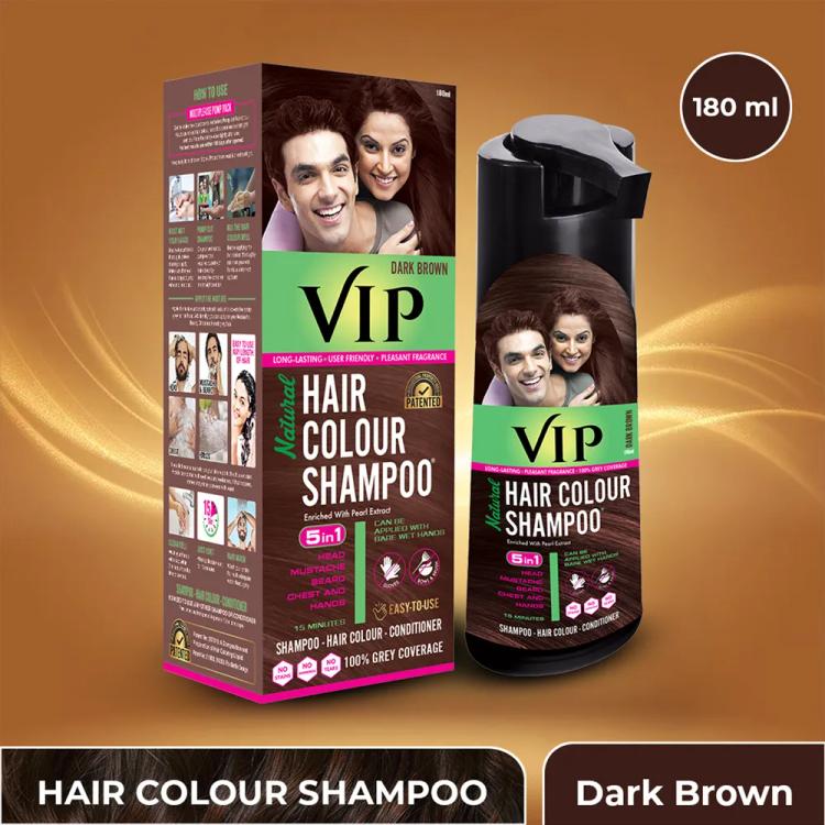 VIP Natural Hair Colour Shampoo, Dark Brown