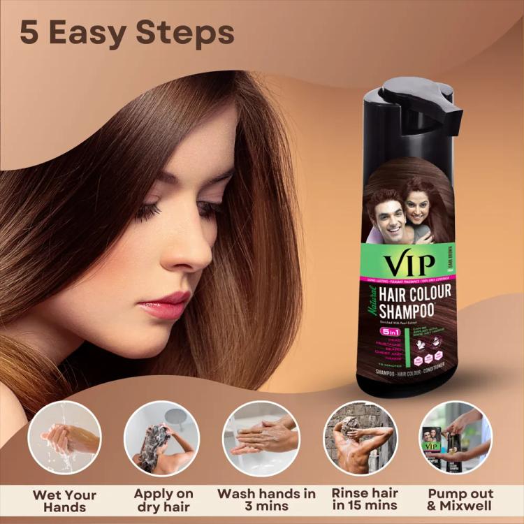 VIP Natural Hair Colour Shampoo, Dark Brown