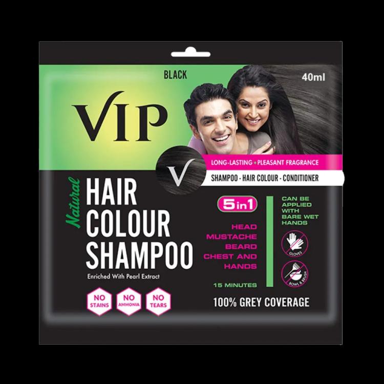 VIP Hair Colour Shampoo, Black - 40 ml
