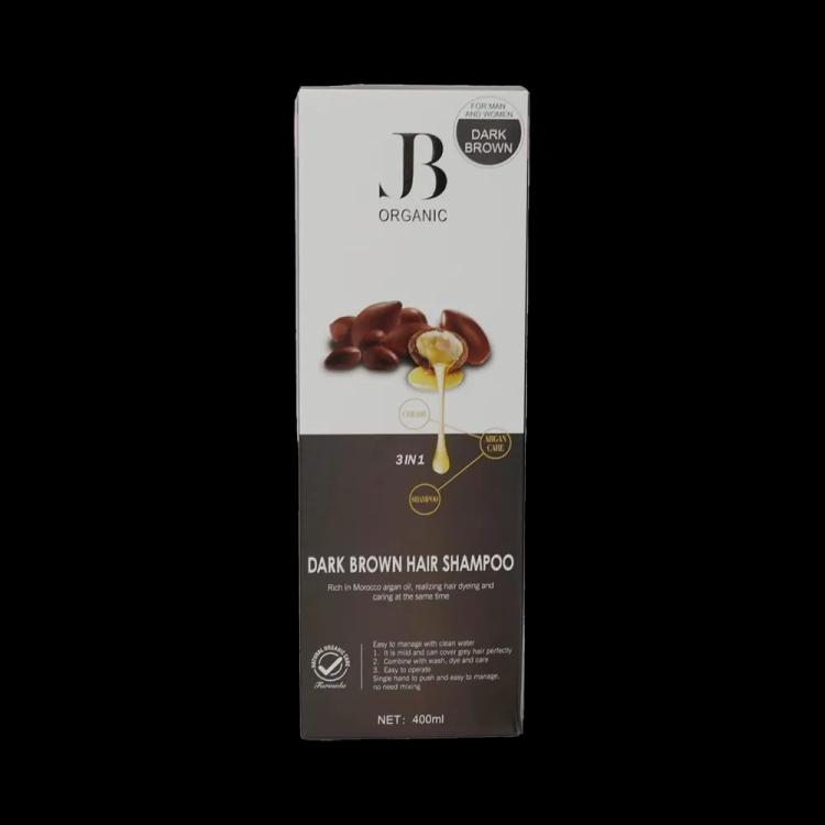 JB Organic Argan Oil 3 in 1 Hair Dye Shampoo, Dark Brown - 400ml