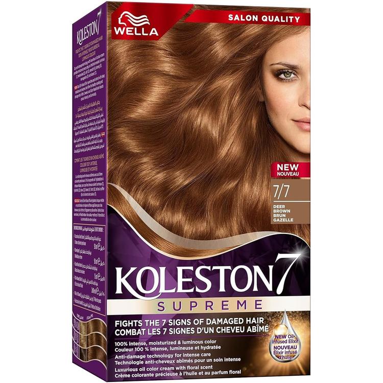 Wella Koleston Supreme Permanent Hair Color Cream - 7/7 Deer Brown
