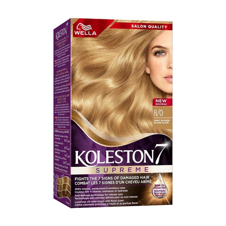 Wella Koleston Supreme Permanent Hair Color Cream - 8/0 Light Blonde