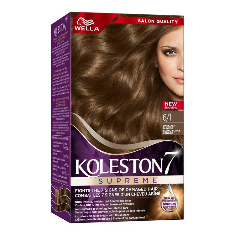 Wella Koleston Supreme Permanent Hair Color Cream - 6/1 Dark Ash Blonde