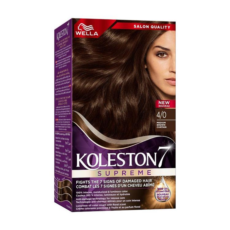 Wella Koleston Supreme Permanent Hair Color Cream - 4/0 Medium Brown