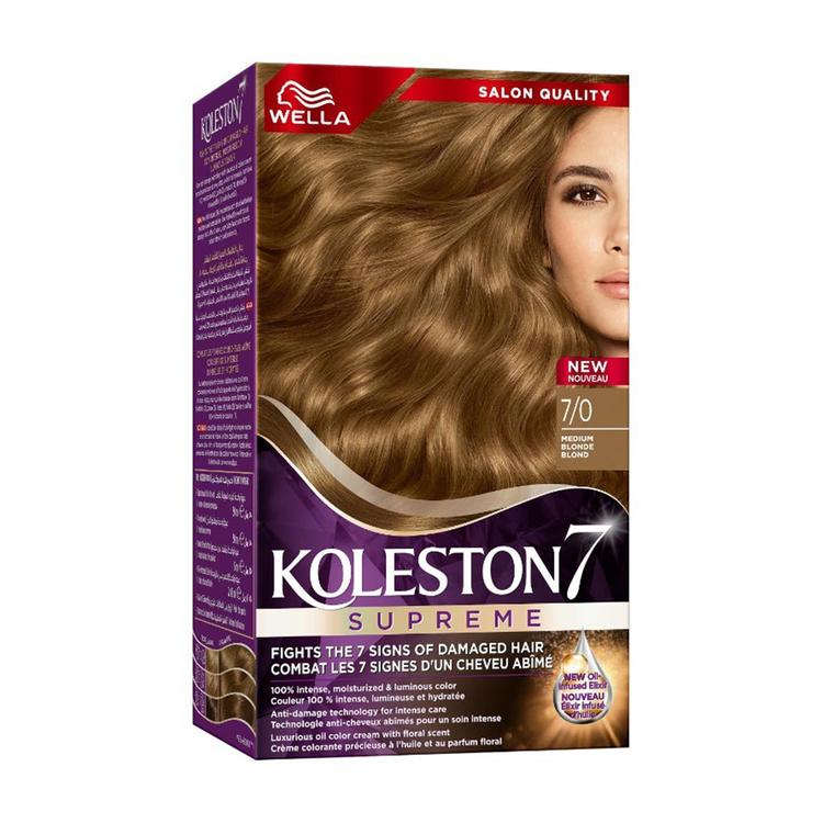 Wella Koleston Supreme Permanent Hair Color Cream - 7/0 Medium Blonde