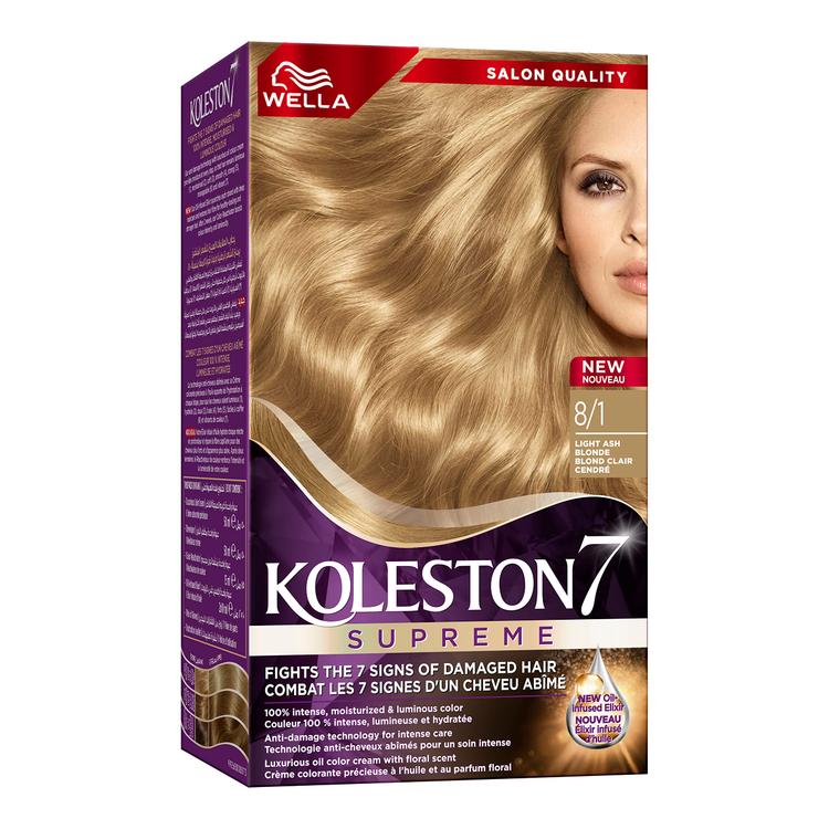 Wella Koleston Supreme Permanent Hair Color Cream - 8/1 Light Ash Blonde