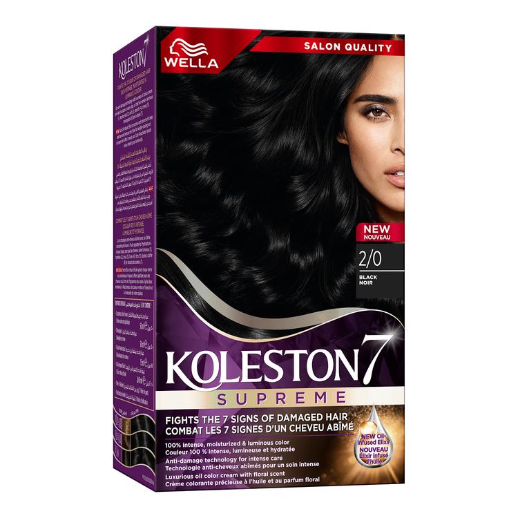 Wella Koleston Supreme Permanent Hair Color Cream - 2/0 Black